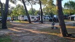 Reisemobile auf dem Campingplatz im Friaul.