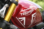 Triumph Speed 400: Ein Markenzeichen sind die Einbuchtungen im Tank für die Vordergabel.